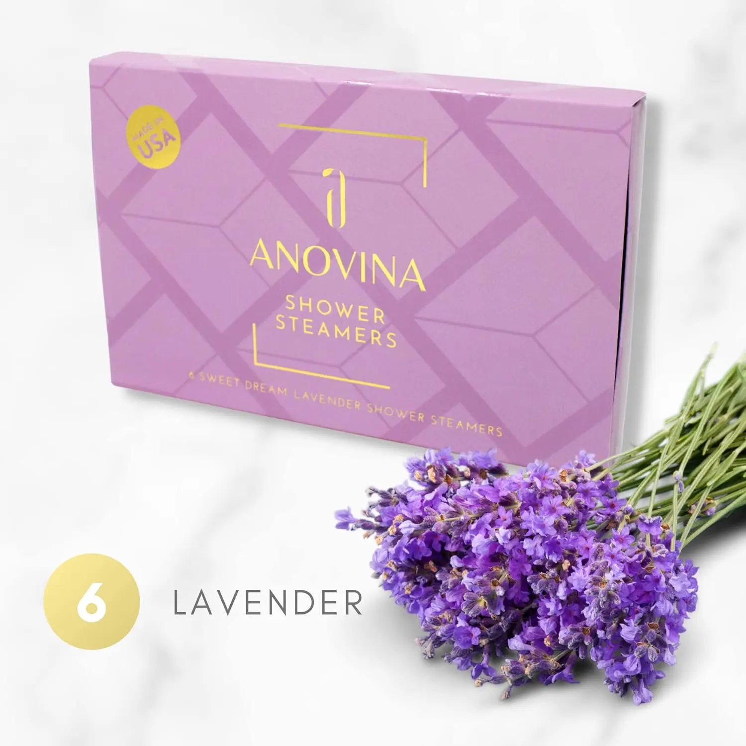 USA-made lavender shower steamers infused with essential oils and menthol provide a calming aromatherapy experience, perfect as relaxation gifts for women.