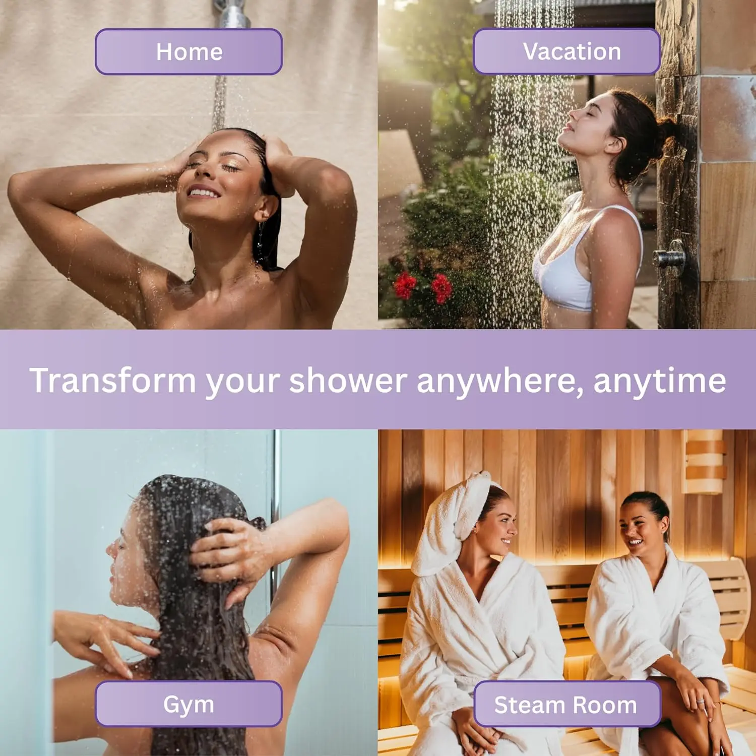 A pack of lavender shower steamers releases a calming aromatherapy scent, perfect for relaxation and stress relief.