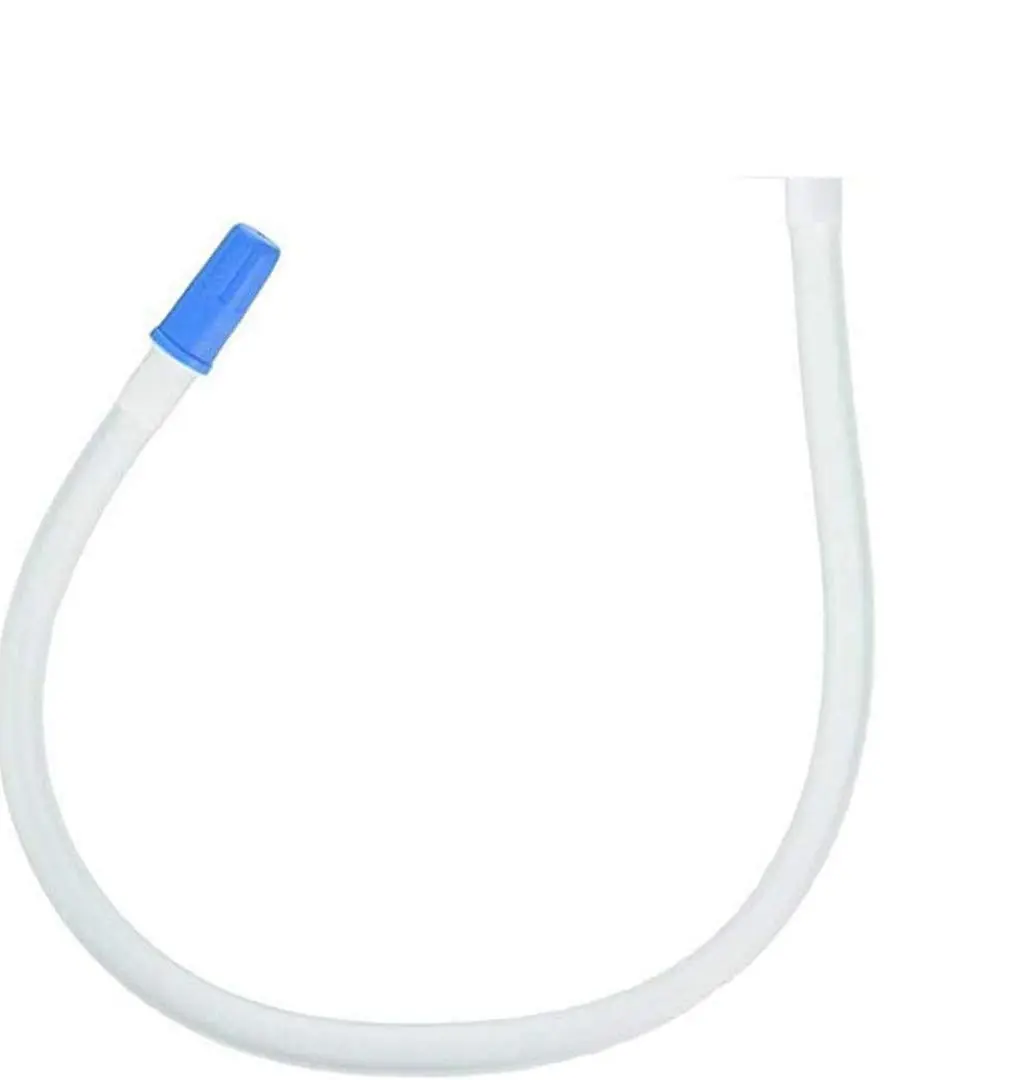 This image shows a five-pack of 18-inch Lifevv latex-free leg bag extension tubes with connectors.