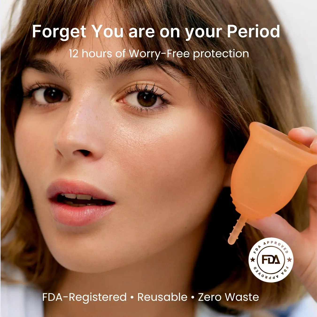 A set of Lena reusable menstrual cups, in pink and turquoise, offering a sustainable alternative to tampons and pads from a woman-owned US business.