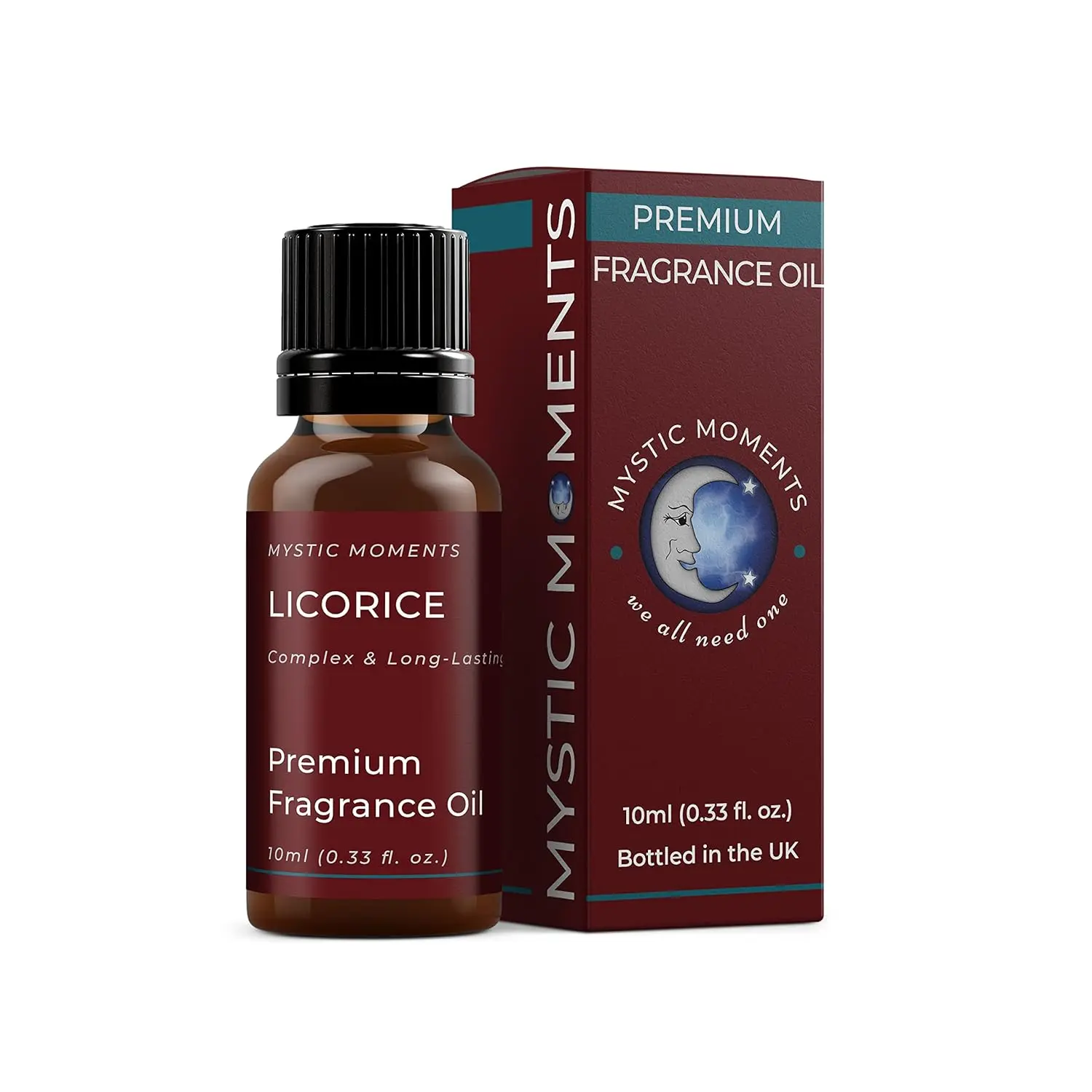 10ml bottle of licorice fragrance oil, suitable for candles, soaps, and skincare, created using advanced extraction methods for a rich, long-lasting scent.