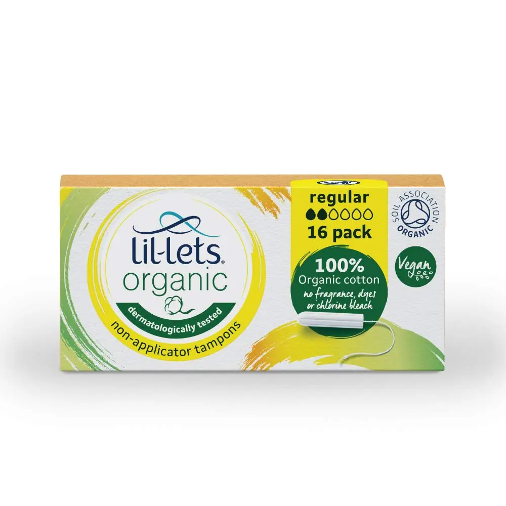 Lil-Lets Organic regular tampons are made from 100% certified organic cotton for amazing comfort and reliable protection against leaks, perfect for a light to medium flow.