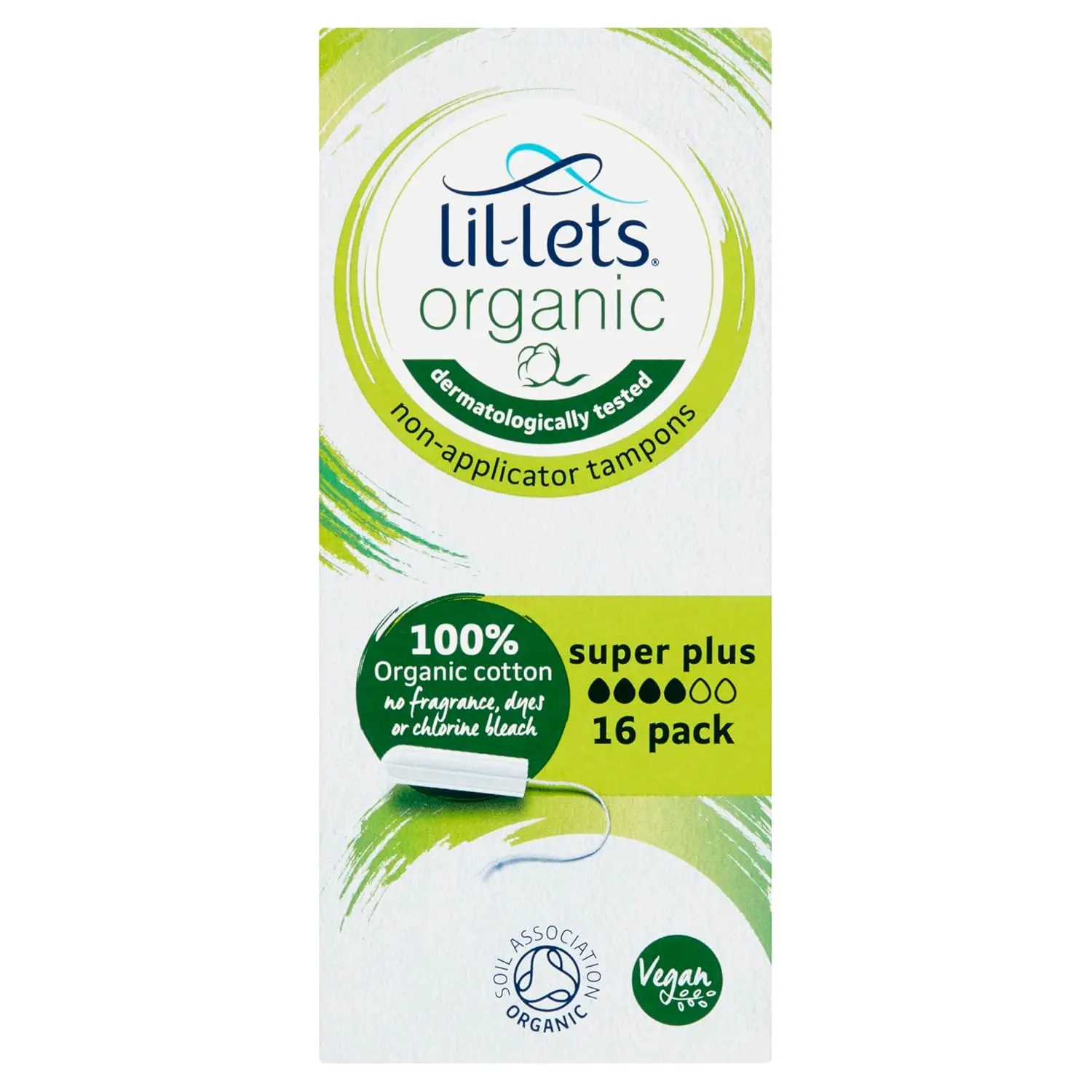 Lil-Lets Organic regular tampons are made from 100% certified organic cotton for amazing comfort and reliable protection against leaks, perfect for a light to medium flow.