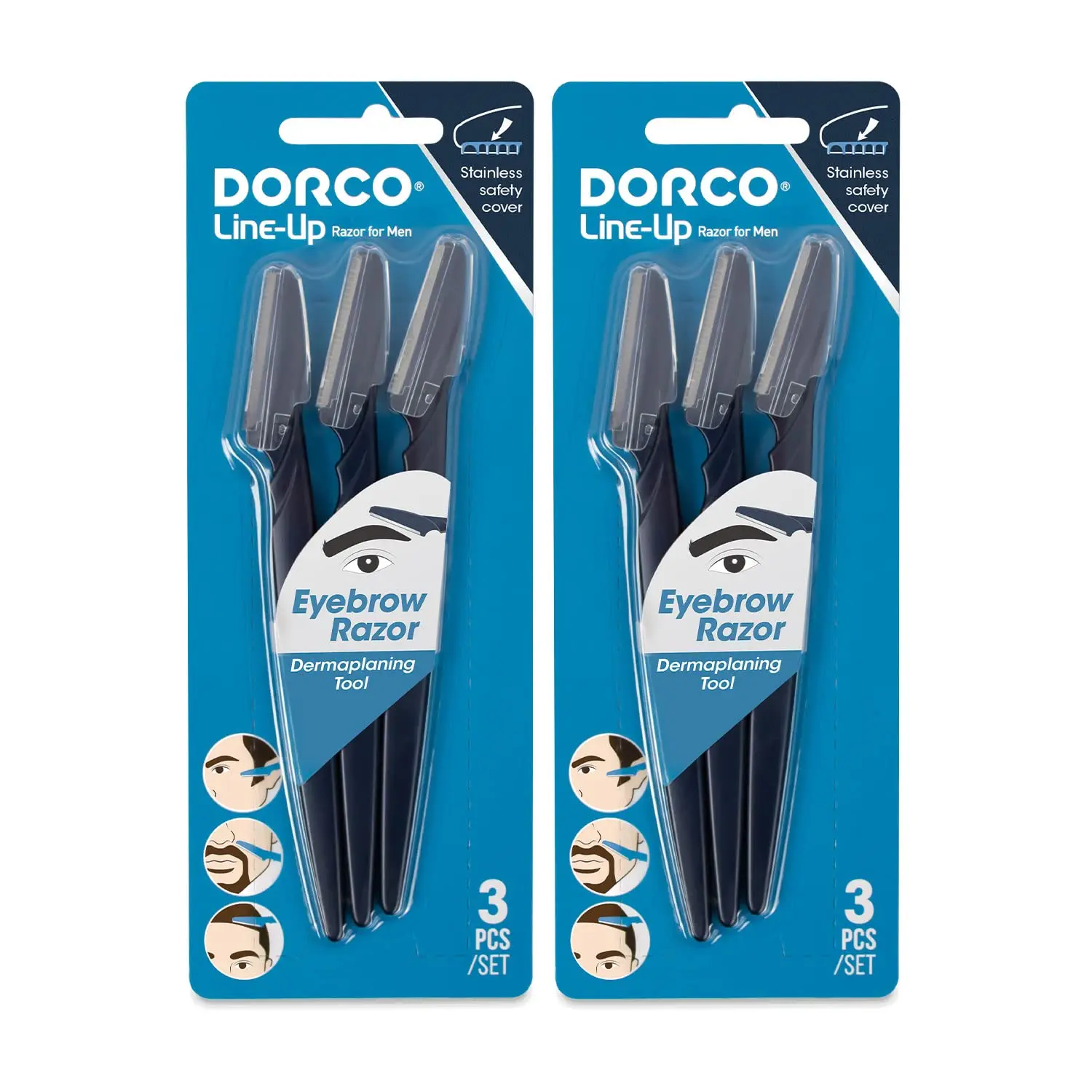 The Line-Up Razor is a dermaplaning tool for men that gently removes unwanted facial hair and dead skin, providing a smooth, refined look.