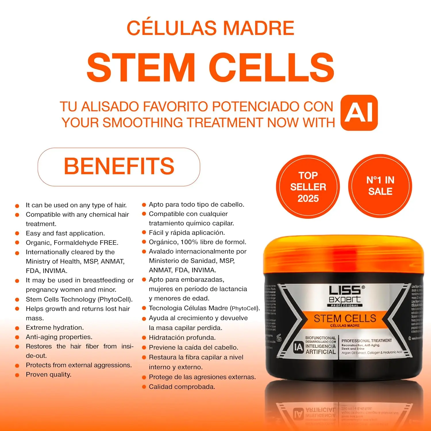 Liss Expert stem cell hair treatment and magic mask set revitalizes and rejuvenates damaged hair, promoting strength and shine with salon-quality results at home.