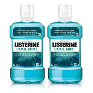 Listerine Cool Mint mouthwash provides 24-hour protection against plaque and bad breath, leaving you with a lasting fresh breath confidence and a healthier mouth.