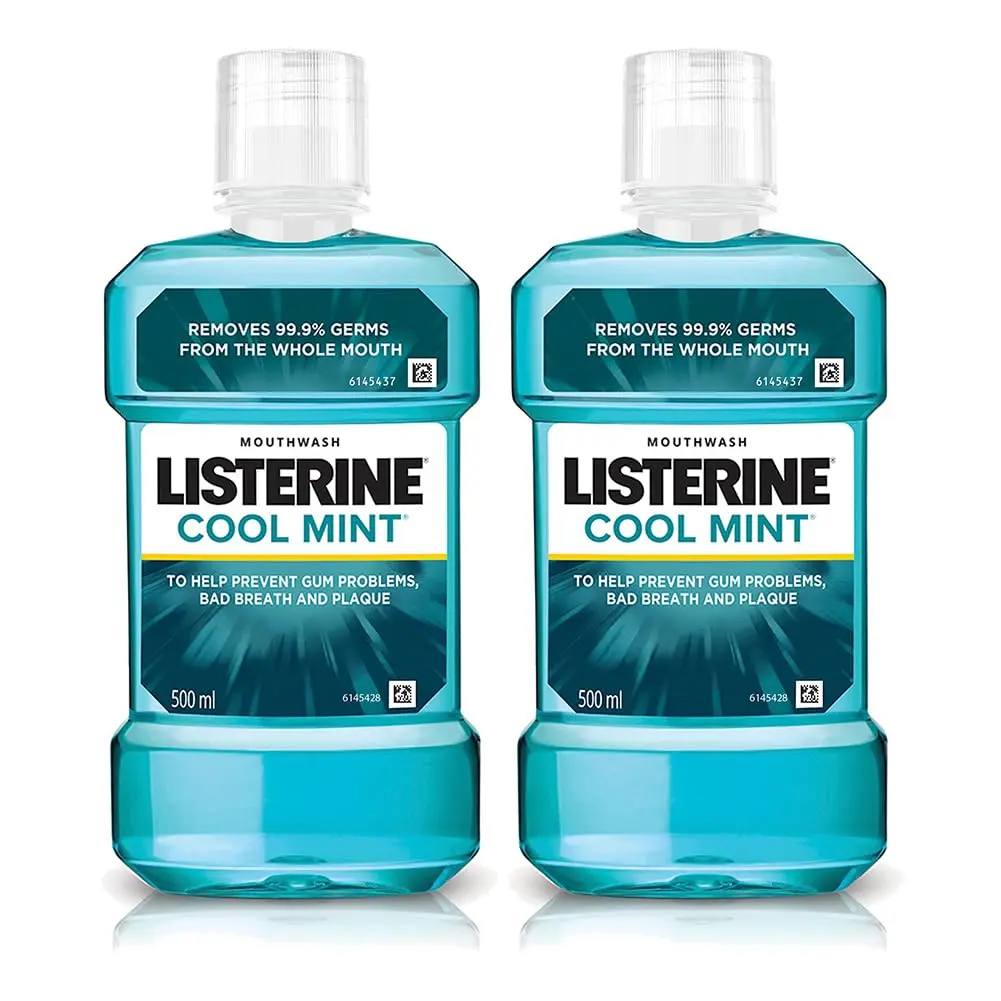 Listerine Cool Mint mouthwash provides 24-hour protection against plaque and bad breath, leaving you with a lasting fresh breath confidence and a healthier mouth.