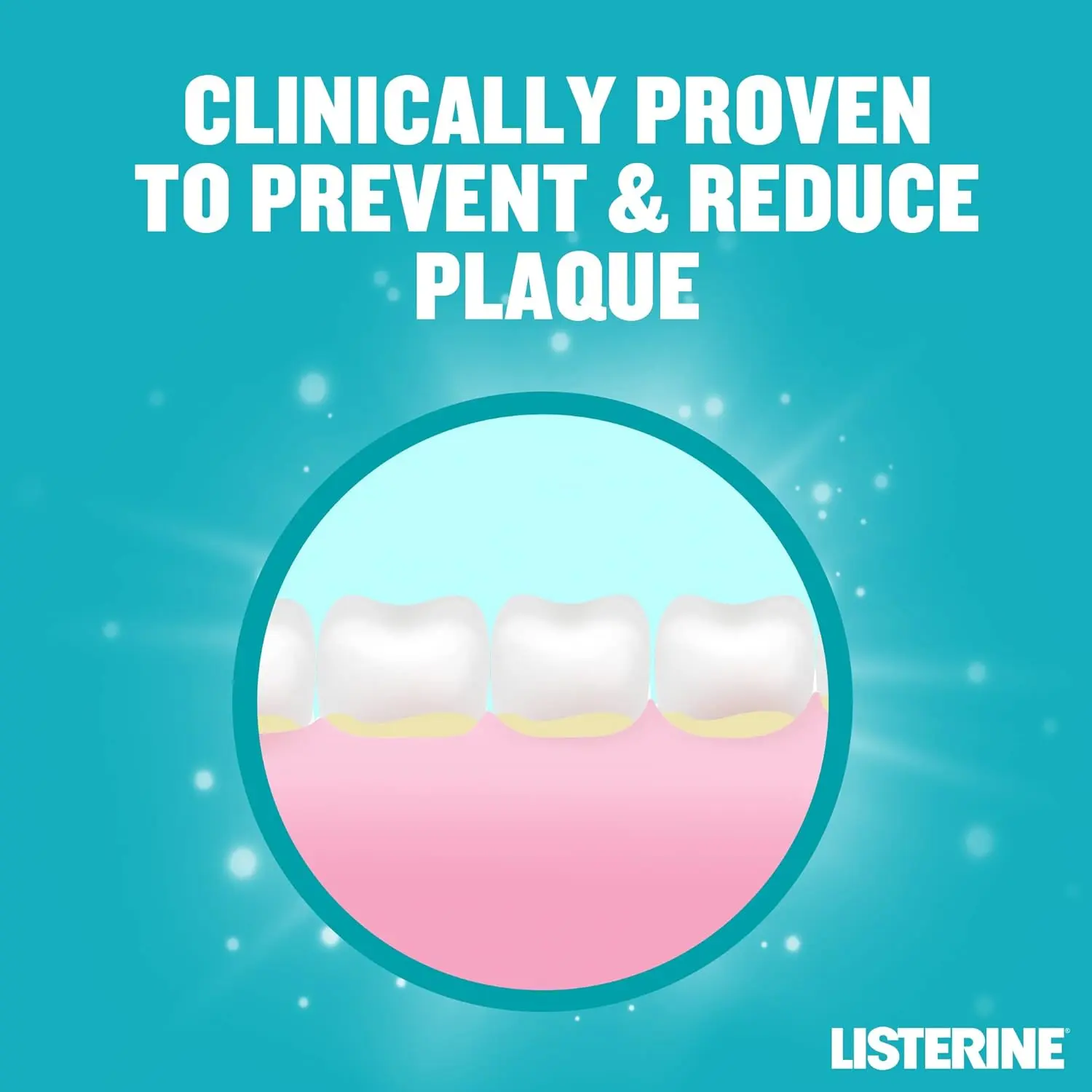 Six bottles of Listerine Cool Mint mouthwash provide a cleaner, fresher mouth by killing 99% of bad breath and plaque-causing germs after brushing.