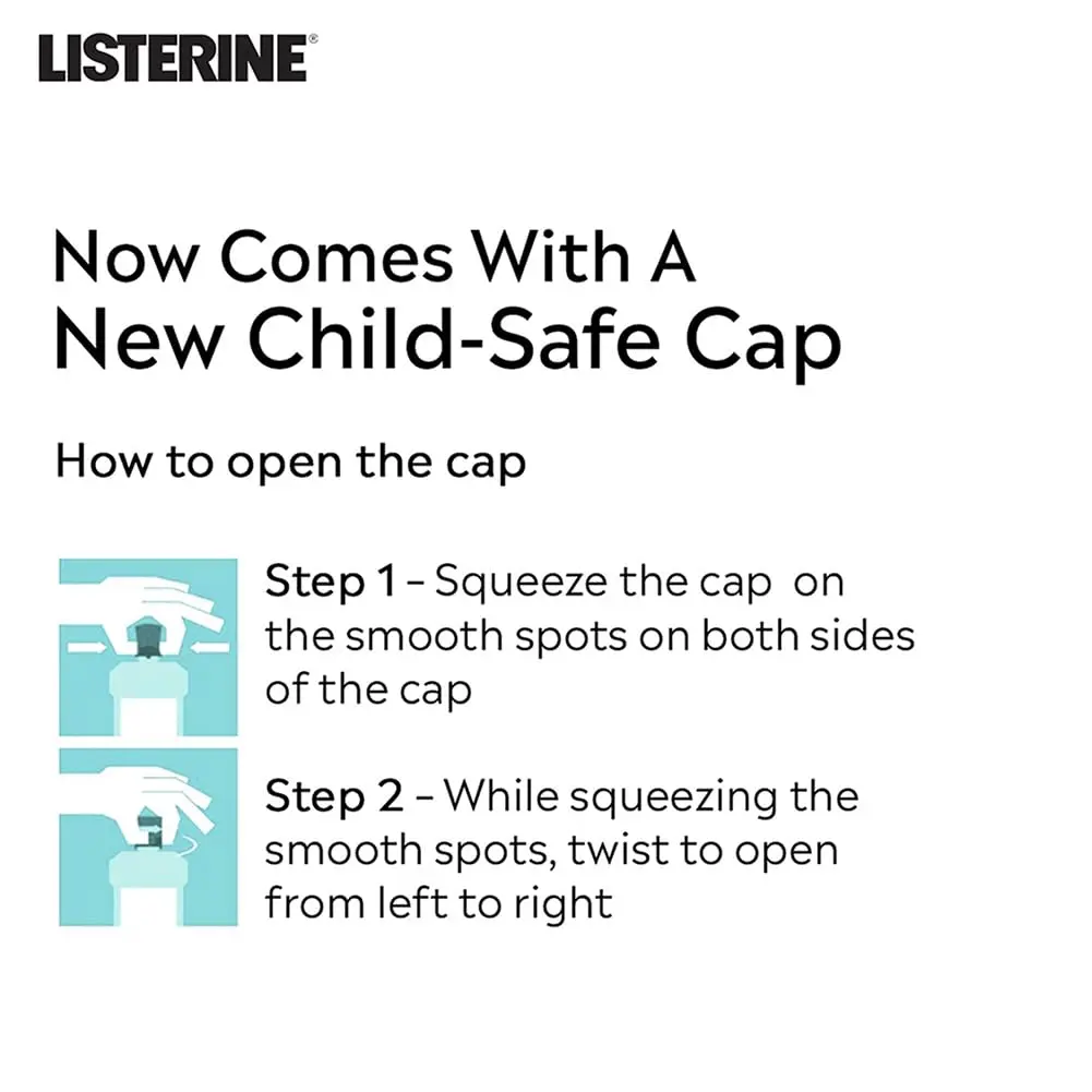 Listerine Cool Mint mouthwash provides 24-hour protection against plaque and bad breath, leaving you with a lasting fresh breath confidence and a healthier mouth.