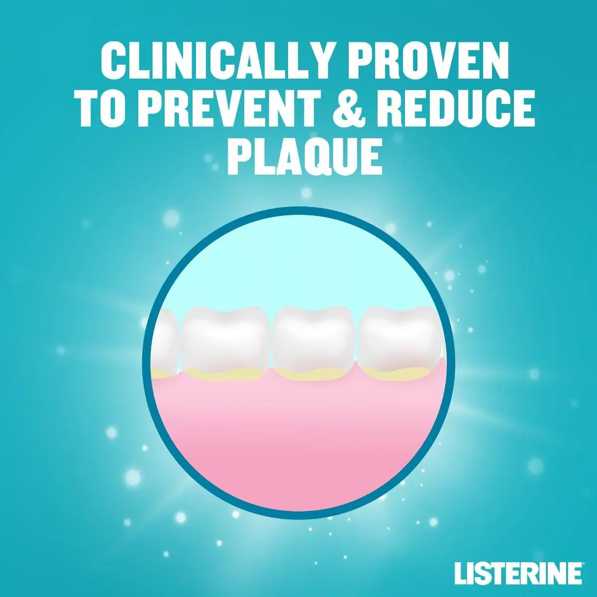 Bottle of Listerine Cool Mint Mouthwash, an antibacterial rinse that kills germs, reduces plaque, protects gums, and freshens breath with a refreshing flavor.