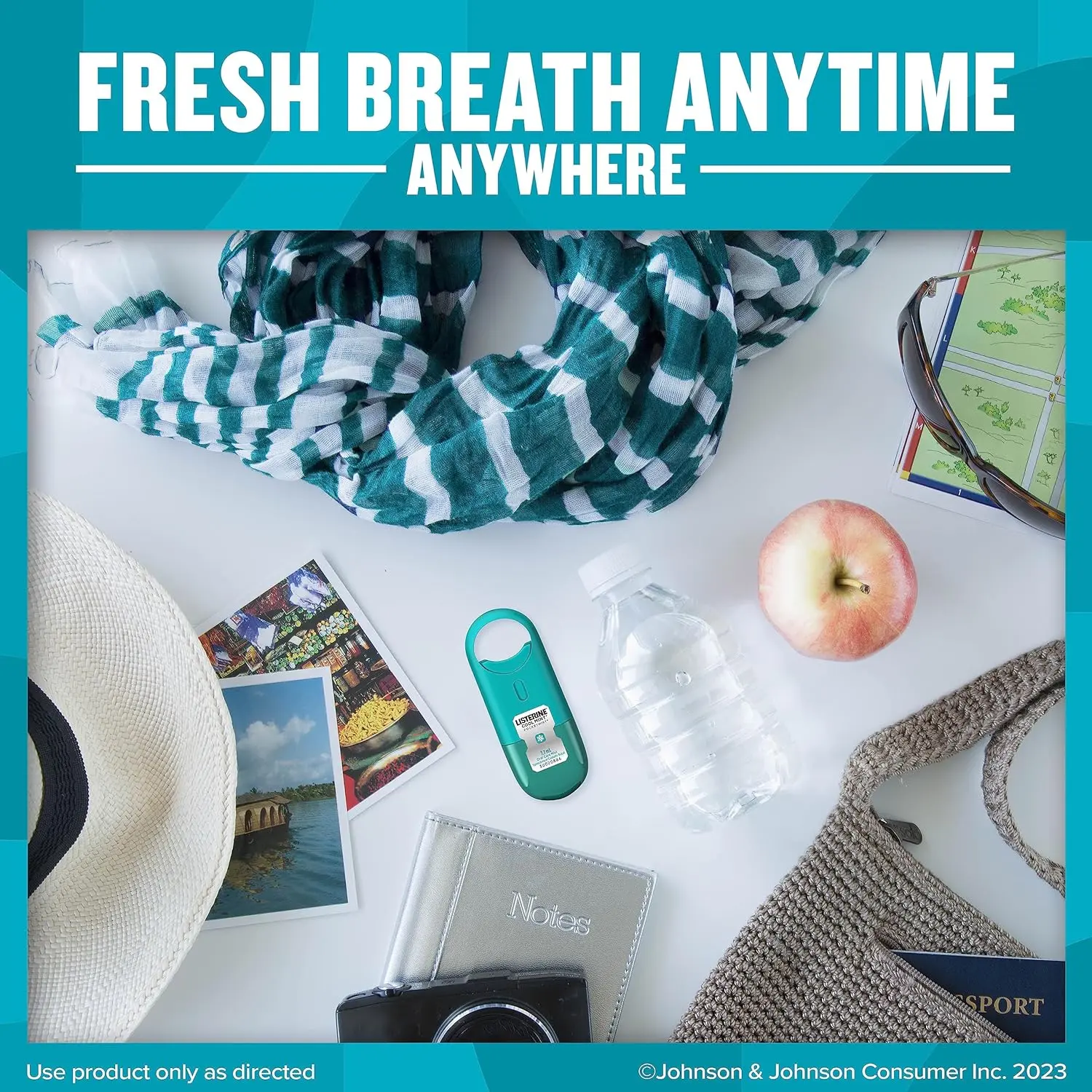 Two pack of Listerine Pocketmist Cool Mint mouthwash, an oral care mist to eliminate bad breath.