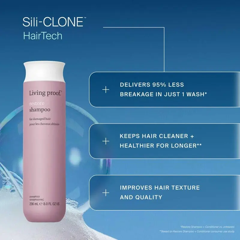 The Living Proof Strong Hair Essentials Kit features travel-sized shampoo, conditioner, Triple Bond Complex and dry shampoo to repair, strengthen, and protect hair, leaving it soft, shiny, and manageable while removing dirt and buildup.