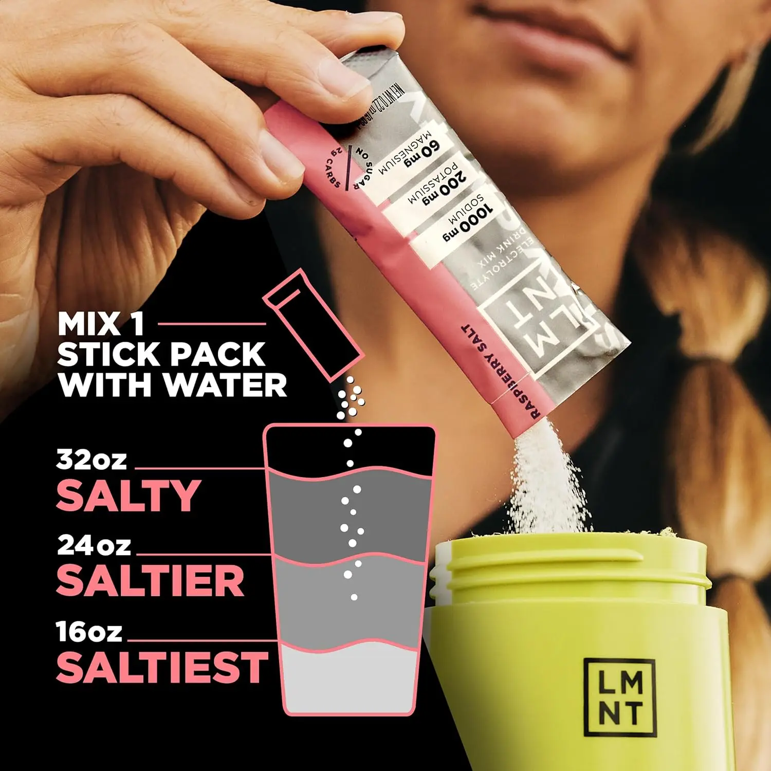 LMNT Raspberry Salt electrolyte powder packets provide optimal hydration with a science-backed ratio of sodium, potassium, and magnesium, perfect for keto, low-carb diets, and active lifestyles.