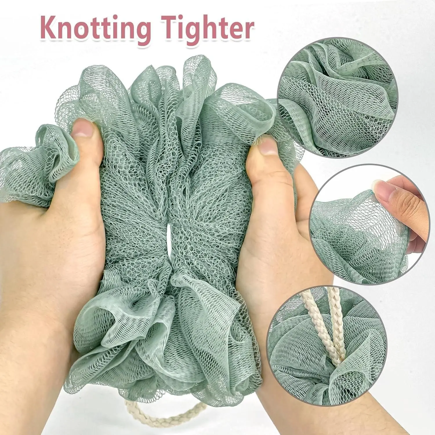 This image displays a vibrant 3-pack of MOMENT loofah bath sponges designed to gently exfoliate and cleanse skin leaving it smooth, silky, and refreshed.