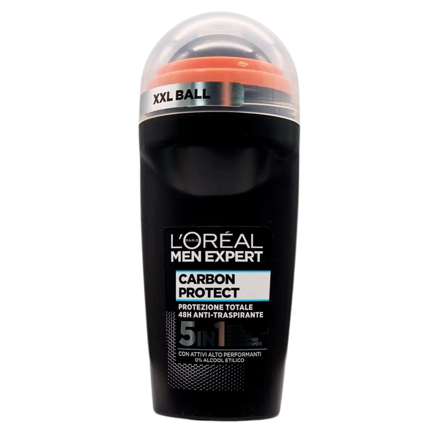 L'Oreal Men Expert Carbon Protect roll-on deodorant provides effective odour, moisture, and bacteria protection with an intense fresh scent, no ethyl alcohol, and helps prevent yellow marks.