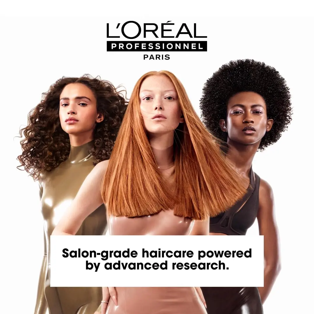 L'Oréal Professionnel Metal Detox set with shampoo and mask protects hair from deposits, maintains color vibrancy, and leaves hair nourished and shiny after color or lightening services.