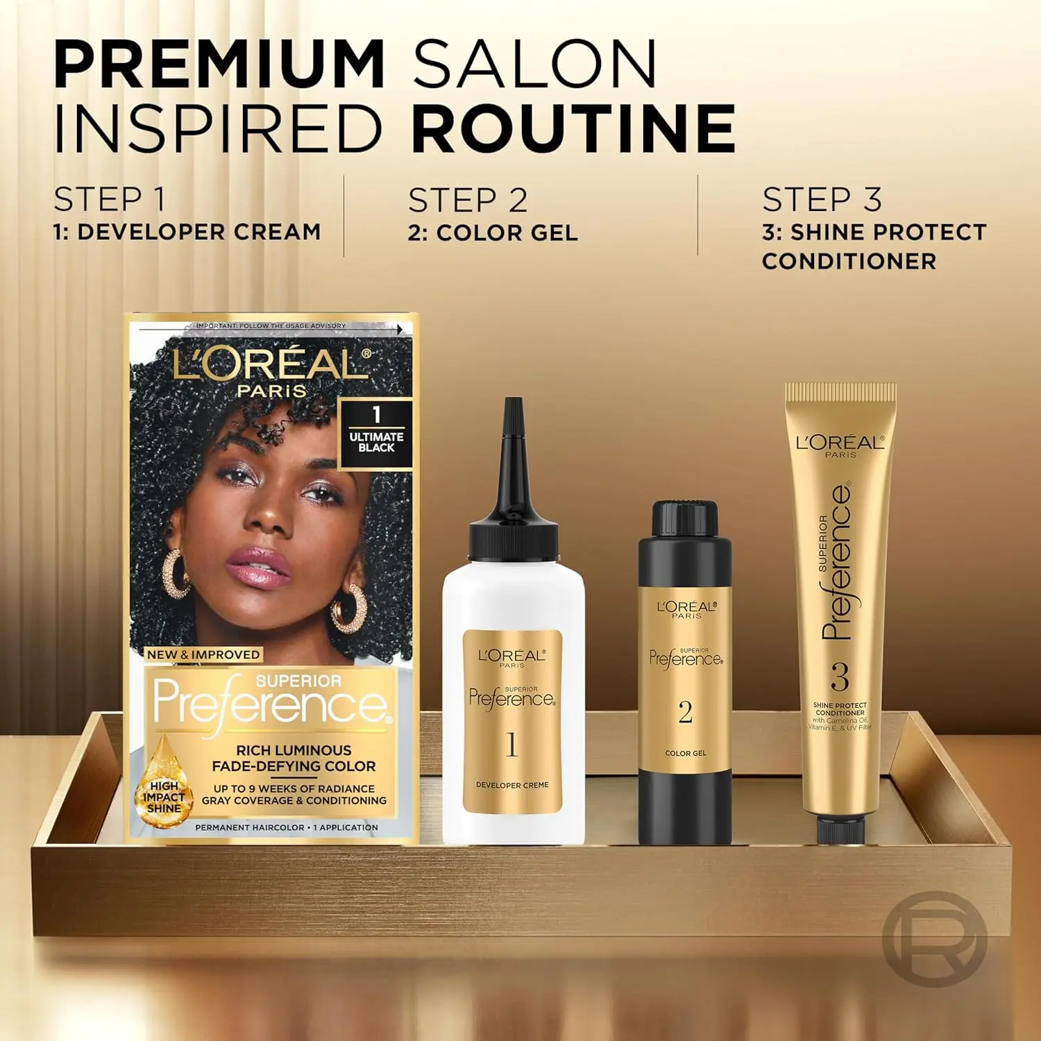 L'Oréal Paris Superior Preference 6A Light Ash Brown permanent hair color provides fade-defying color, gray coverage, and lasting shine for up to 9 weeks, with a no-drip gel formula and shine-protecting conditioner.