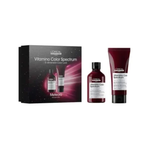 L'Oreal Professionnel Vitamino Color Spectrum haircare set duo in liquid form for color-treated hair, locking in color vibrancy.