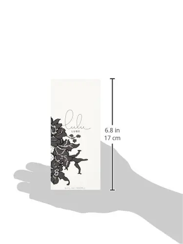 A bottle of Lulu Lube natural water-based personal lubricant, made in the USA and formulated with care for men and women, packaged hygienically.