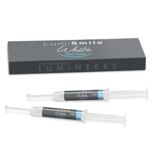 Two syringes of LumiSmile White 16% carbamide peroxide take-home teeth whitening treatment for a brighter, whiter smile with minimal sensitivity.