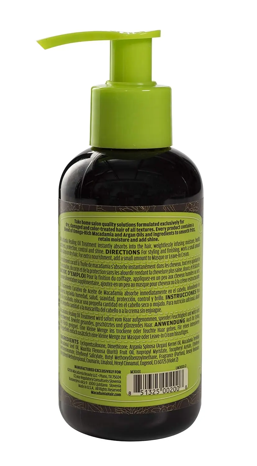 Macadamia Natural Oil Healing Oil Treatment provides intense nourishment, extends the life of color treatments, and reduces drying time for healthier, vibrant hair.