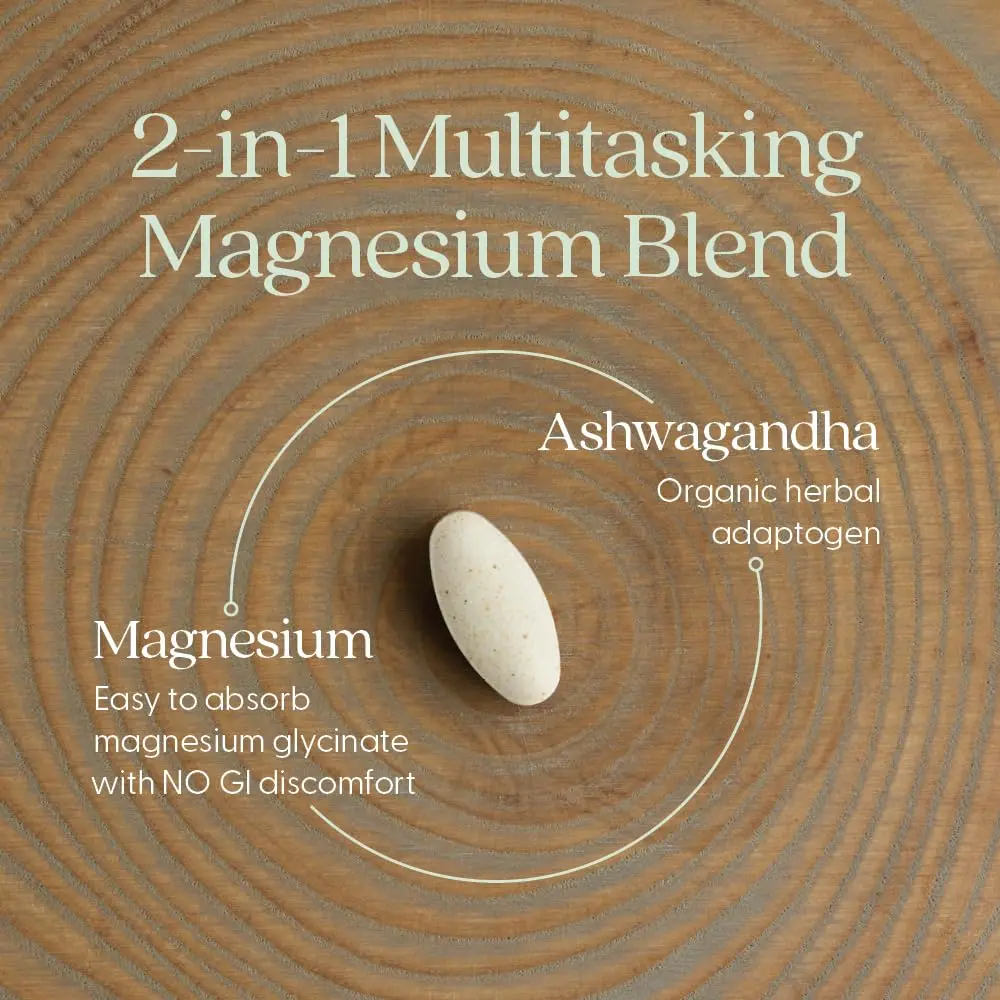 New Chapter Magnesium and Ashwagandha supplement promotes muscle recovery, heart and bone health, calm and relaxation with 2.5x better absorption than leading brands.