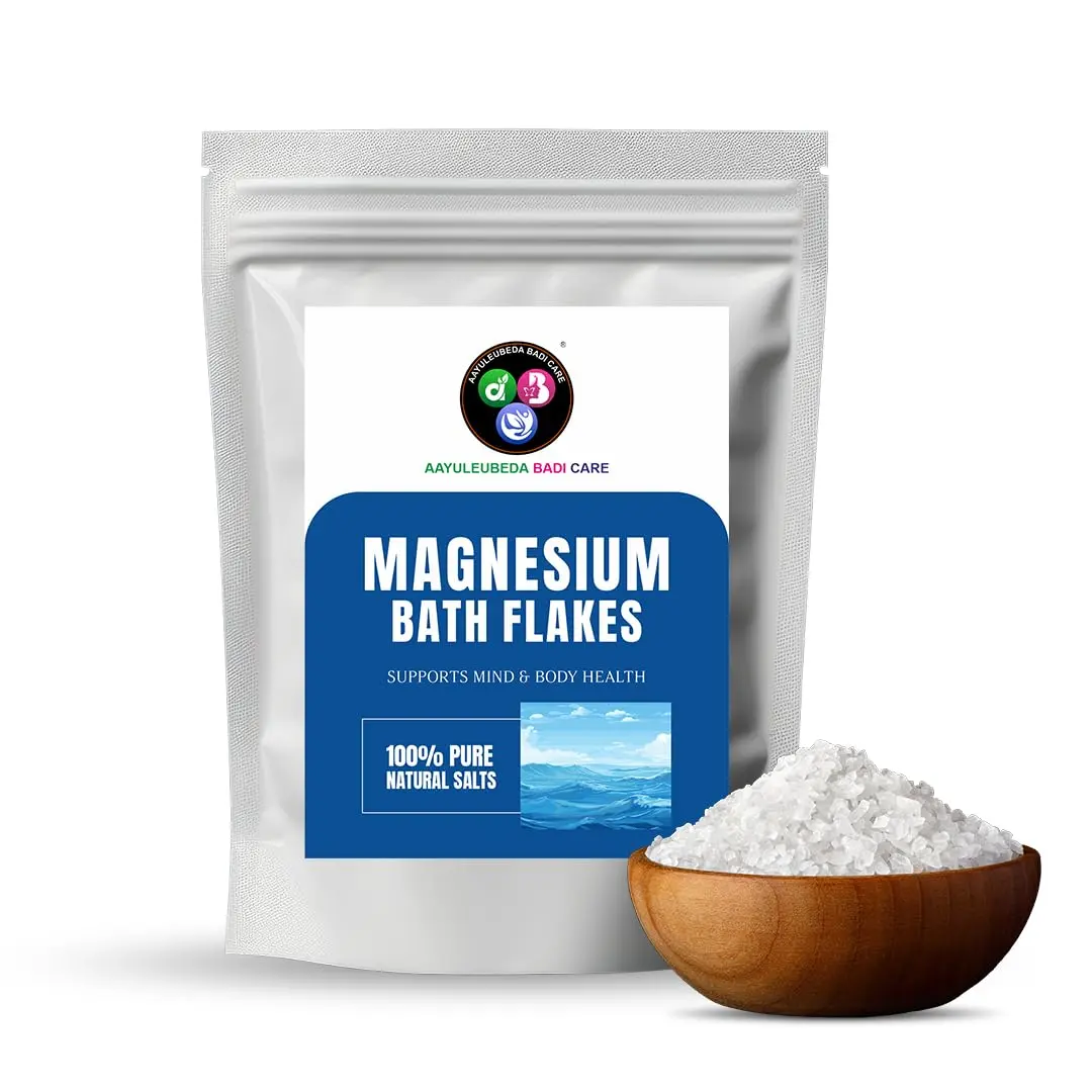 Relax and relieve muscle tension with these organic magnesium flakes in a warm bath soak.
