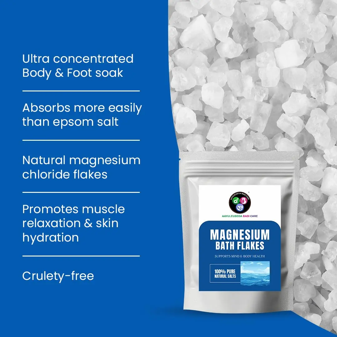 Relax and relieve muscle tension with these organic magnesium flakes in a warm bath soak.