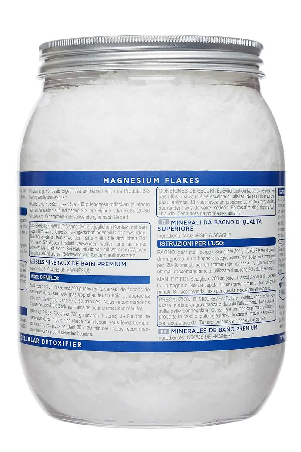 Premium magnesium chloride flakes for bath, providing relaxing therapy and helping maintain natural skin health and promoting joint & muscle health.