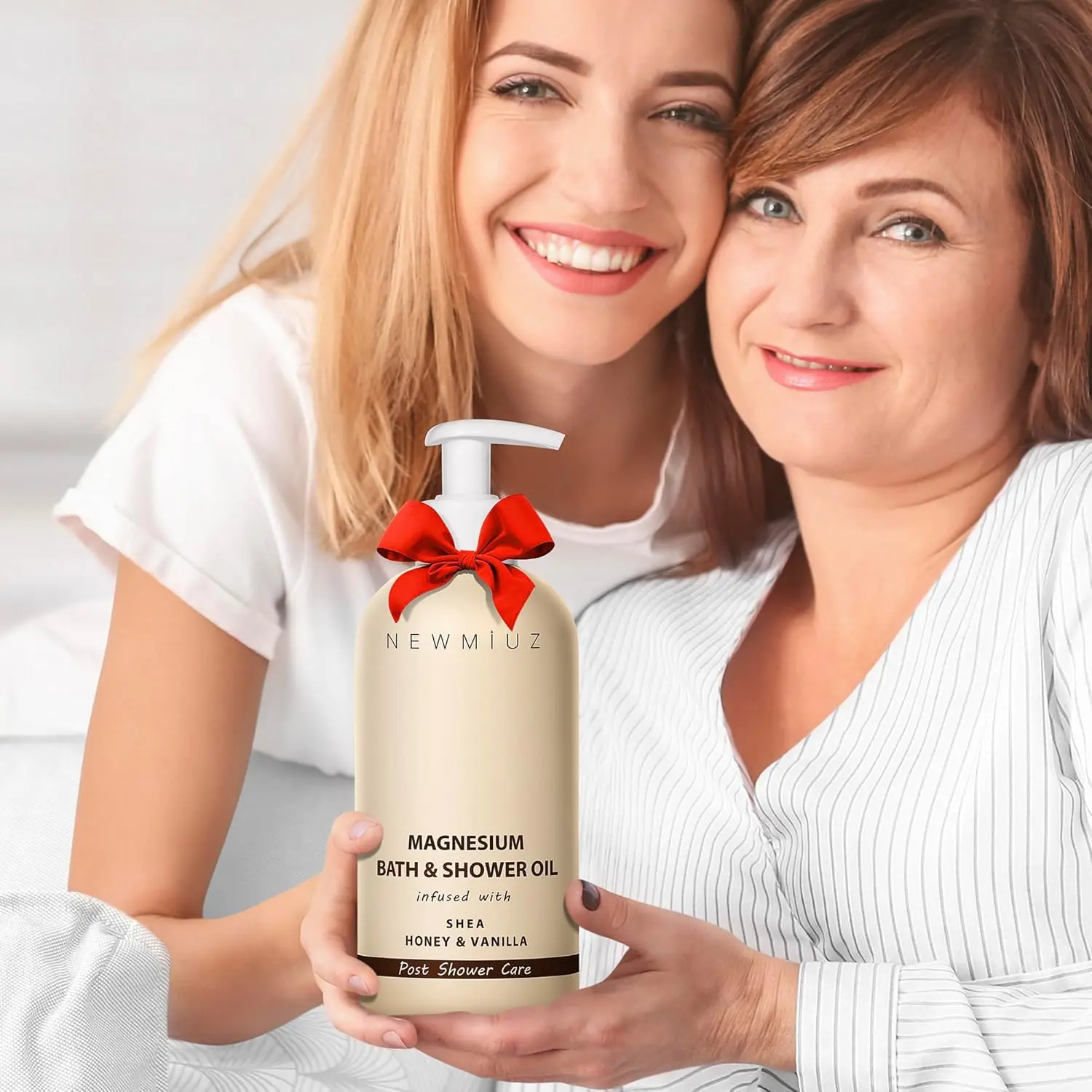 This luxurious magnesium shower oil with shea butter, honey, and vanilla deeply moisturizes dry skin and relaxes muscles for a spa-like experience.