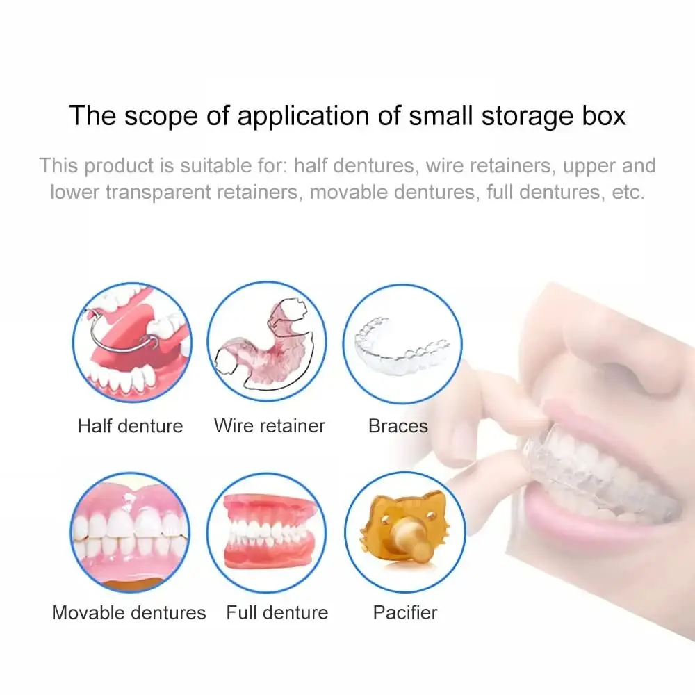 Blue MAKINGTEC solid retainer case with a hinged lid for storing and cleaning orthodontic dental retainers.