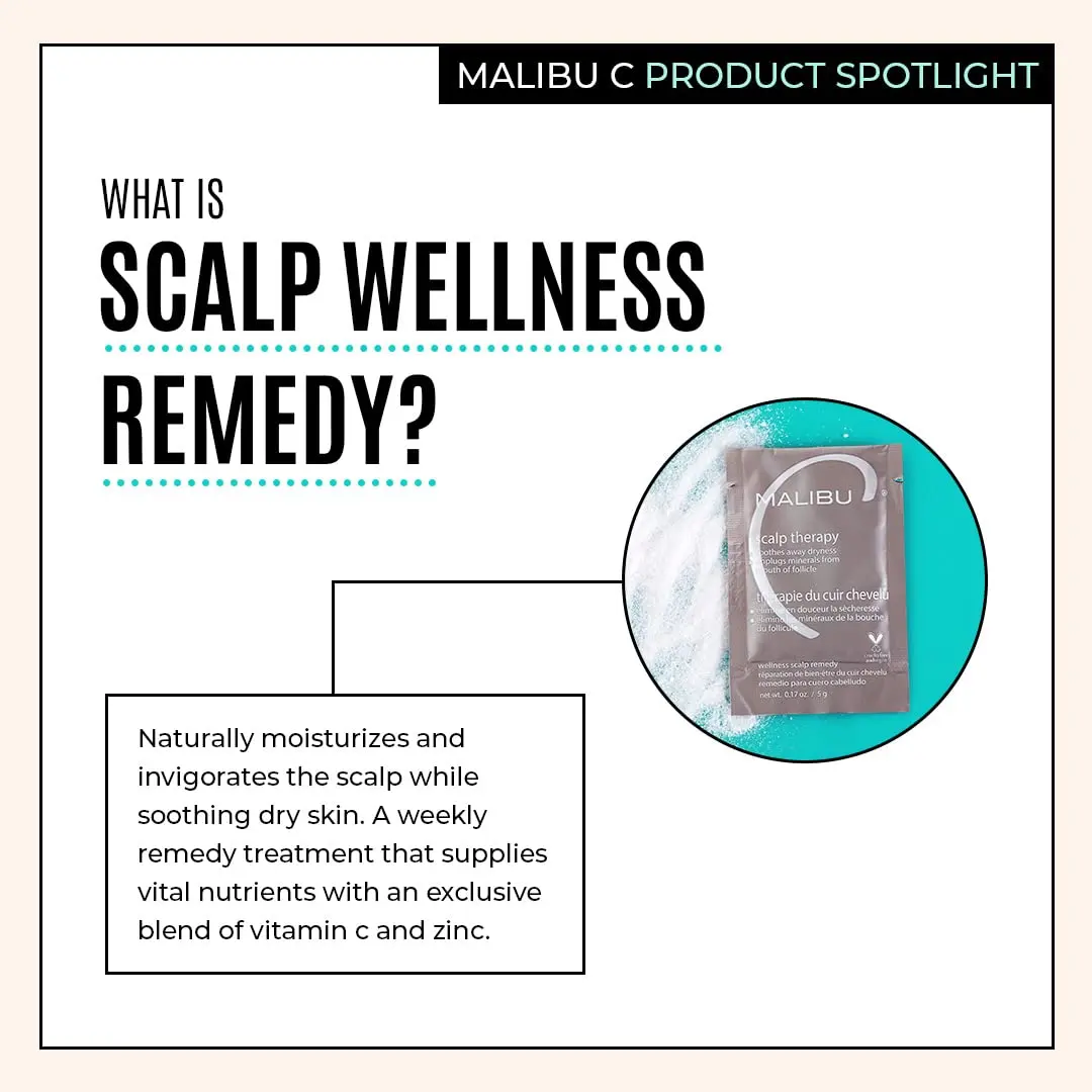 Malibu C Scalp Therapy is a vegan scalp scrub with Vitamin C that gently exfoliates, moisturizes, and soothes dry scalp while improving manageability and blood flow for a healthier scalp.