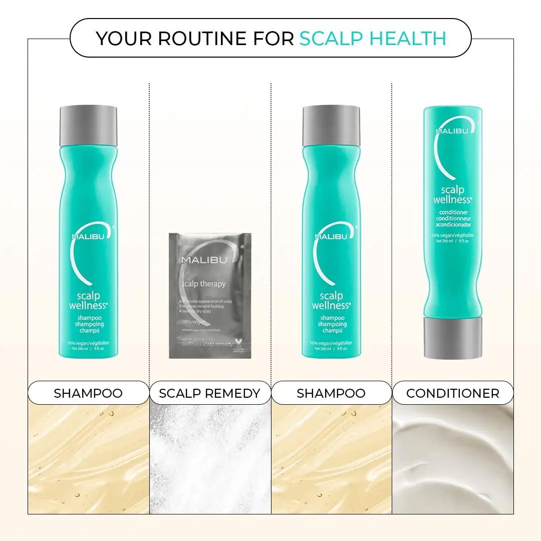 Malibu C Scalp Therapy is a vegan scalp scrub with Vitamin C that gently exfoliates, moisturizes, and soothes dry scalp while improving manageability and blood flow for a healthier scalp.