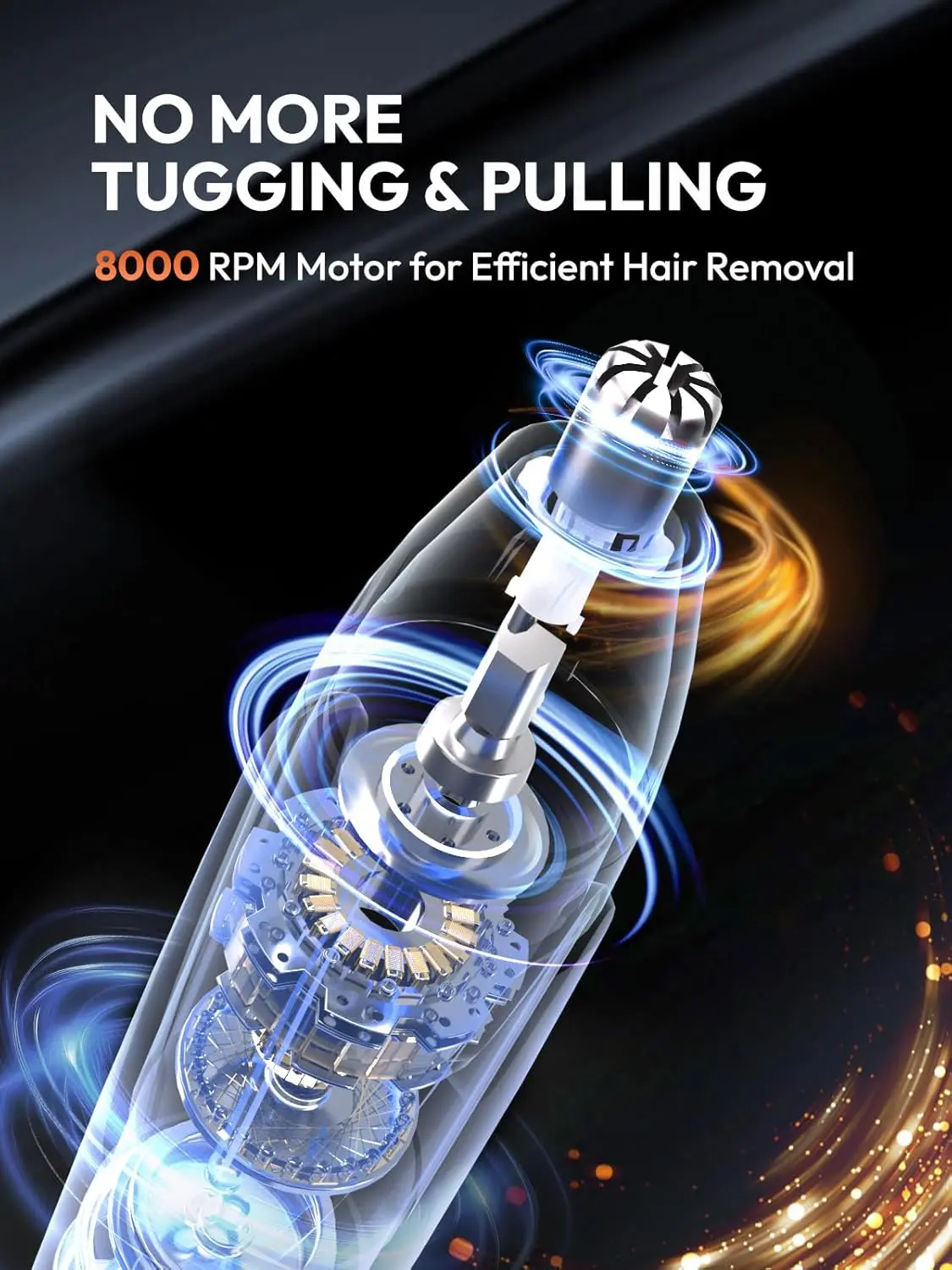 The MANSPOT nose and ear hair trimmer efficiently and comfortably removes unwanted hair with its dual-edge blades and powerful 8000-RPM motor, offering a painless and rechargeable grooming solution for men.