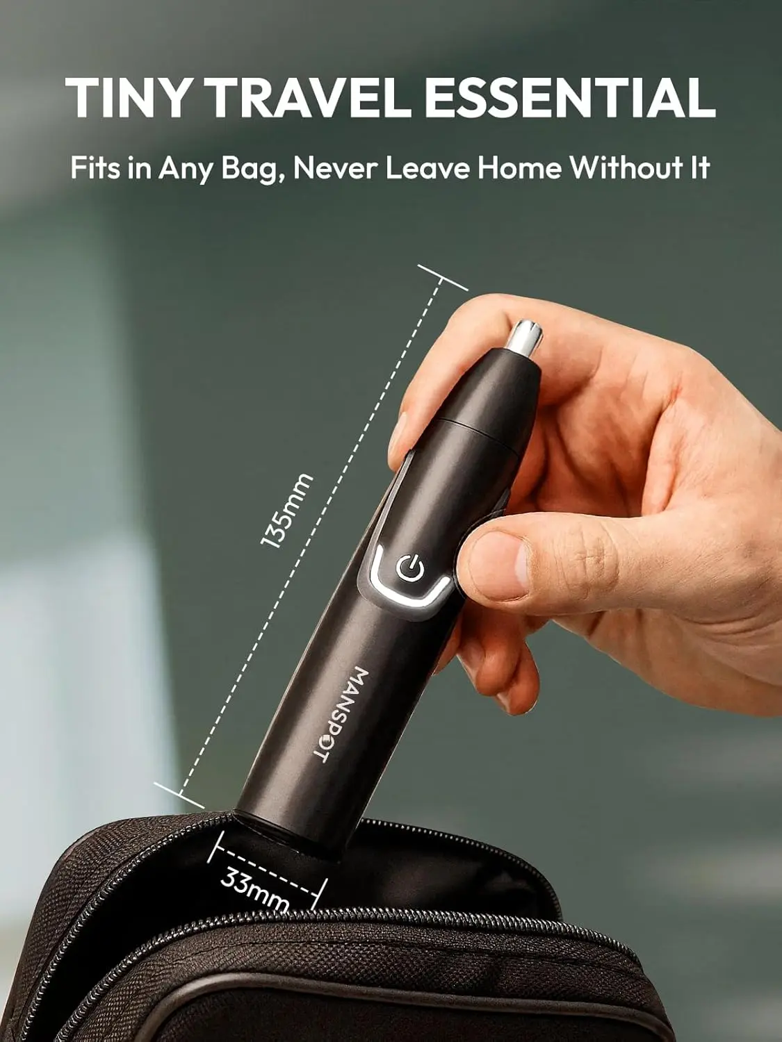 The MANSPOT nose and ear hair trimmer efficiently and comfortably removes unwanted hair with its dual-edge blades and powerful 8000-RPM motor, offering a painless and rechargeable grooming solution for men.