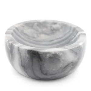 This light grey marble shaving bowl with micro-ridges helps create a rich lather with your favorite shaving soap or cream while maintaining water temperature.