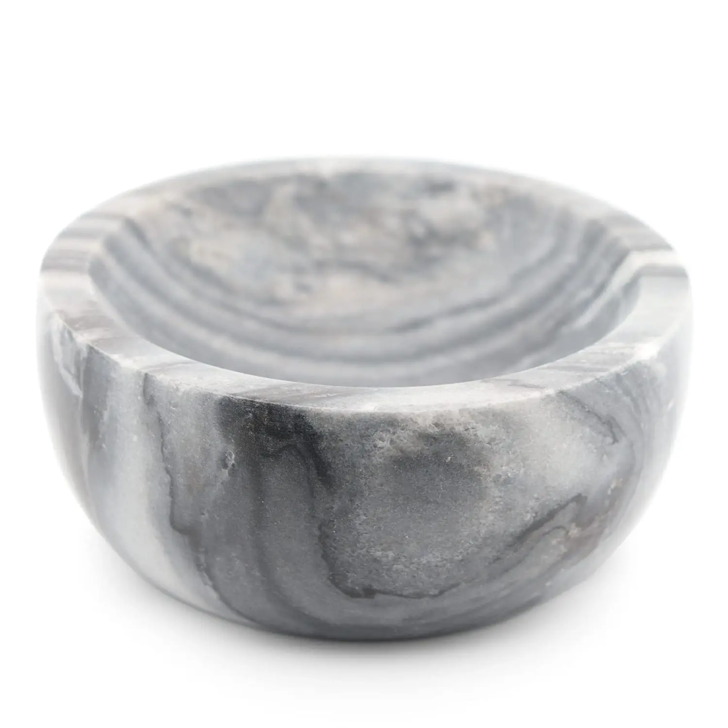 This light grey marble shaving bowl with micro-ridges helps create a rich lather with your favorite shaving soap or cream while maintaining water temperature.