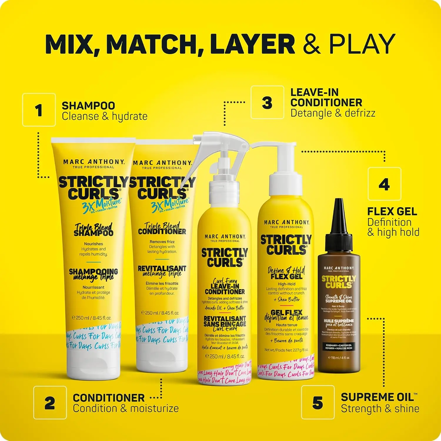 Marc Anthony Strictly Curls flex gel defines curls, controls frizz, and adds shine with shea butter for a touchable finish.