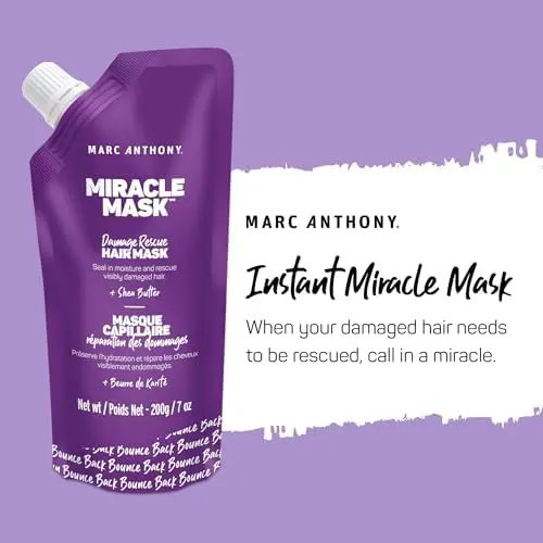 Marc Anthony Instant Miracle Damage Rescue hair mask is paraben, sulphate, and phthalate free, and helps repair damaged hair.