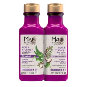 Maui Moisture shea butter shampoo with aloe vera deeply hydrates and revives dry, damaged curls, leaving them soft, touchable, and healthy-looking.