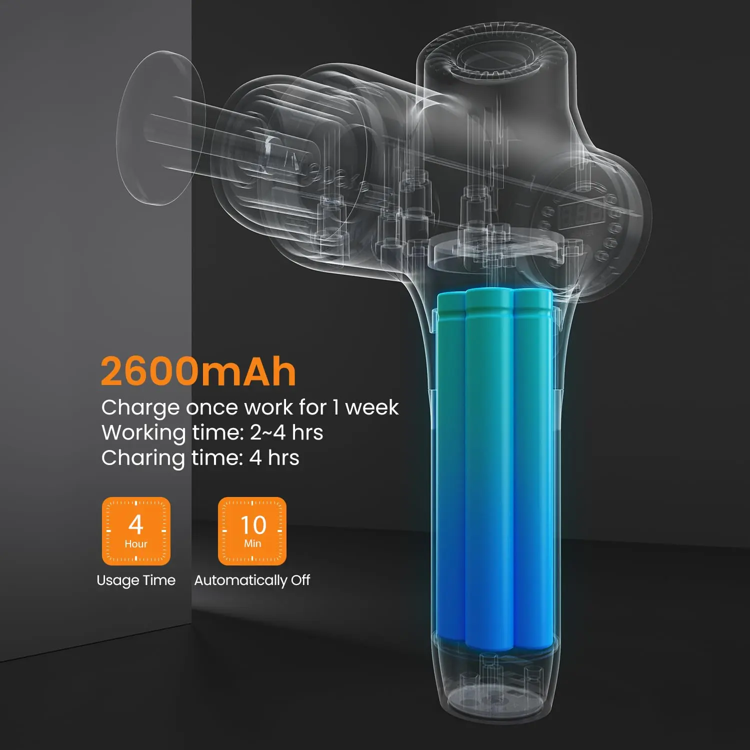 The Mebak 3 massage gun offers deep tissue percussion massage for athletes and anyone seeking muscle pain relief in their back, shoulders, legs, and body.