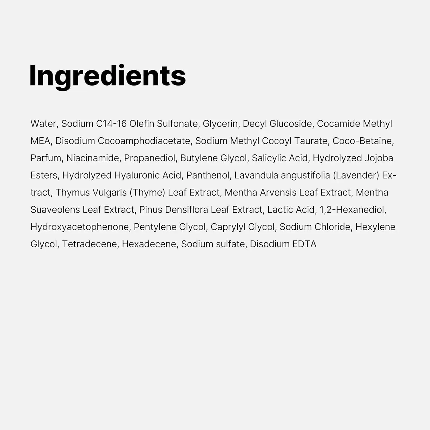 medicube Red Acne Body Wash with salicylic acid and niacinamide gently exfoliates and hydrates acne-prone skin, clinically tested for sensitive skin with a natural scent.