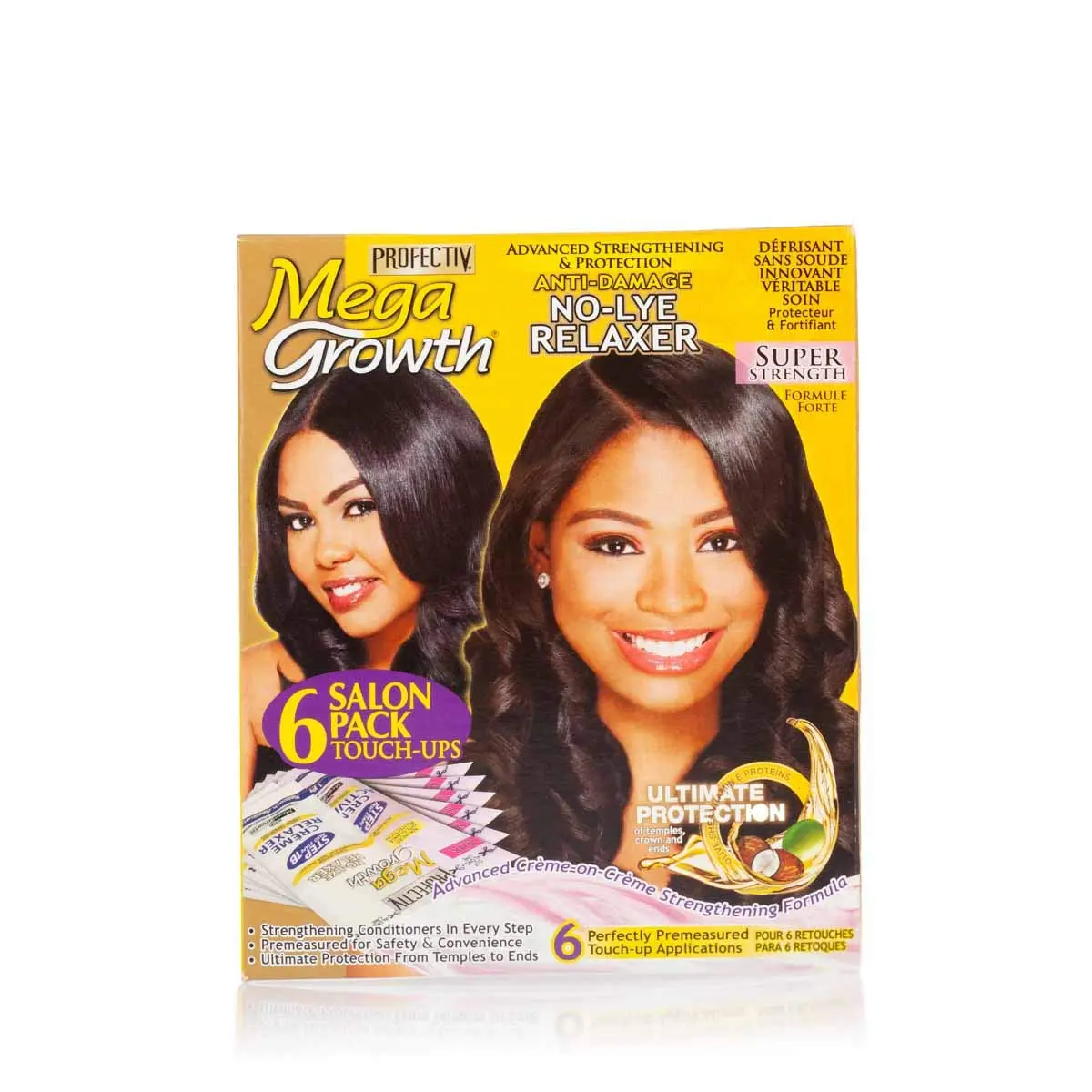 Profectiv Mega Growth Relaxer Super Strength Value Pack, a hair straightening treatment manufactured in the United States.