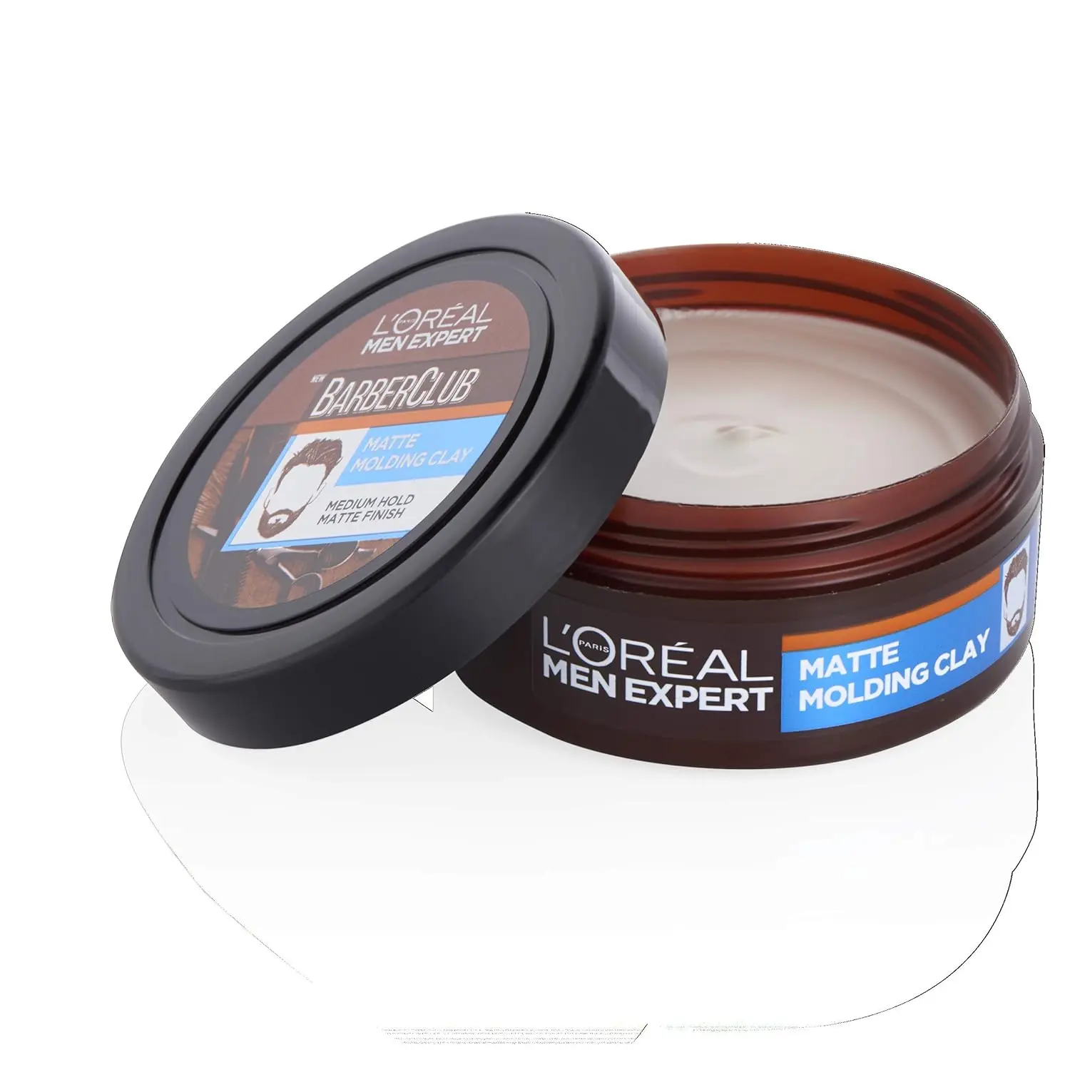L'Oreal Men Expert Barber Club matt clay for hair styling provides a medium hold with a matte finish, perfect for achieving a groomed, workable style on short to long hair.
