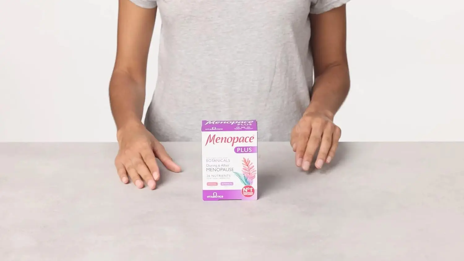 Menopace Plus dual pack supplement designed for women during and after menopause, containing micronutrient and botanical tablets for hormone regulation, bone and heart health.