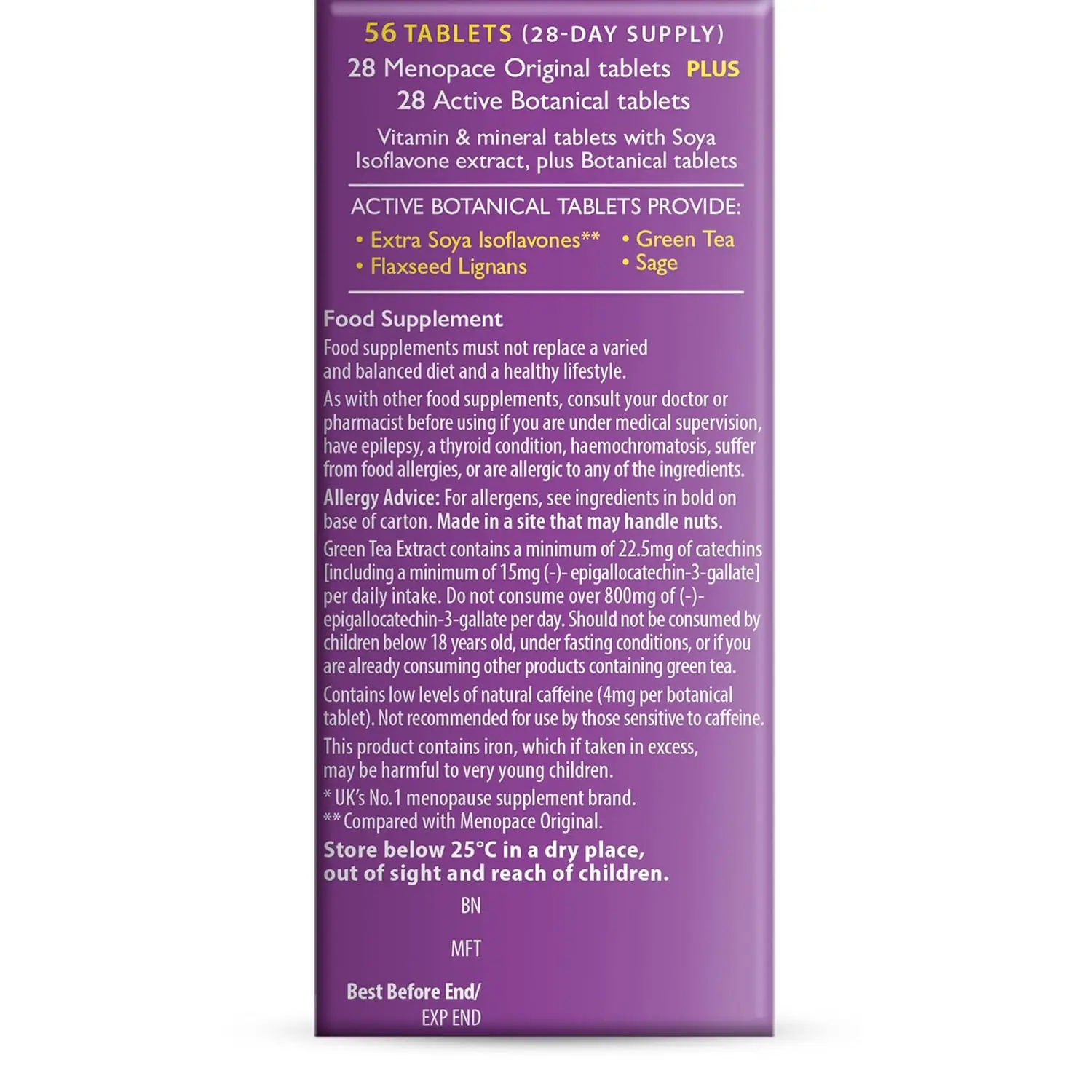 Menopace Plus dual pack supplement designed for women during and after menopause, containing micronutrient and botanical tablets for hormone regulation, bone and heart health.