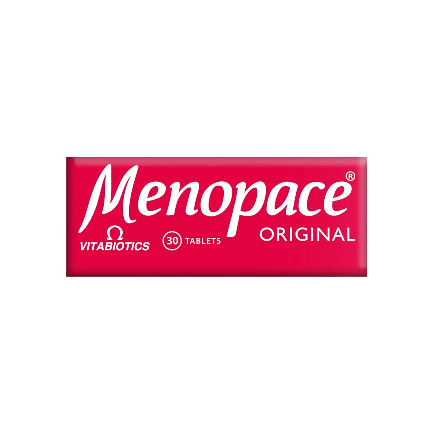 Menopace Vitabiotics supplement with soy isoflavones provides vitamin B12, thiamin, vitamin C, magnesium, zinc, and vitamin D for hormone regulation, nervous system function, collagen formation, and bone maintenance, available in a 30 tablet pack.