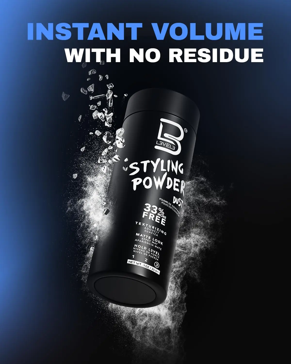 This mens hair powder provides a natural look, volume, and texture with a clean matte finish and no oily residue.