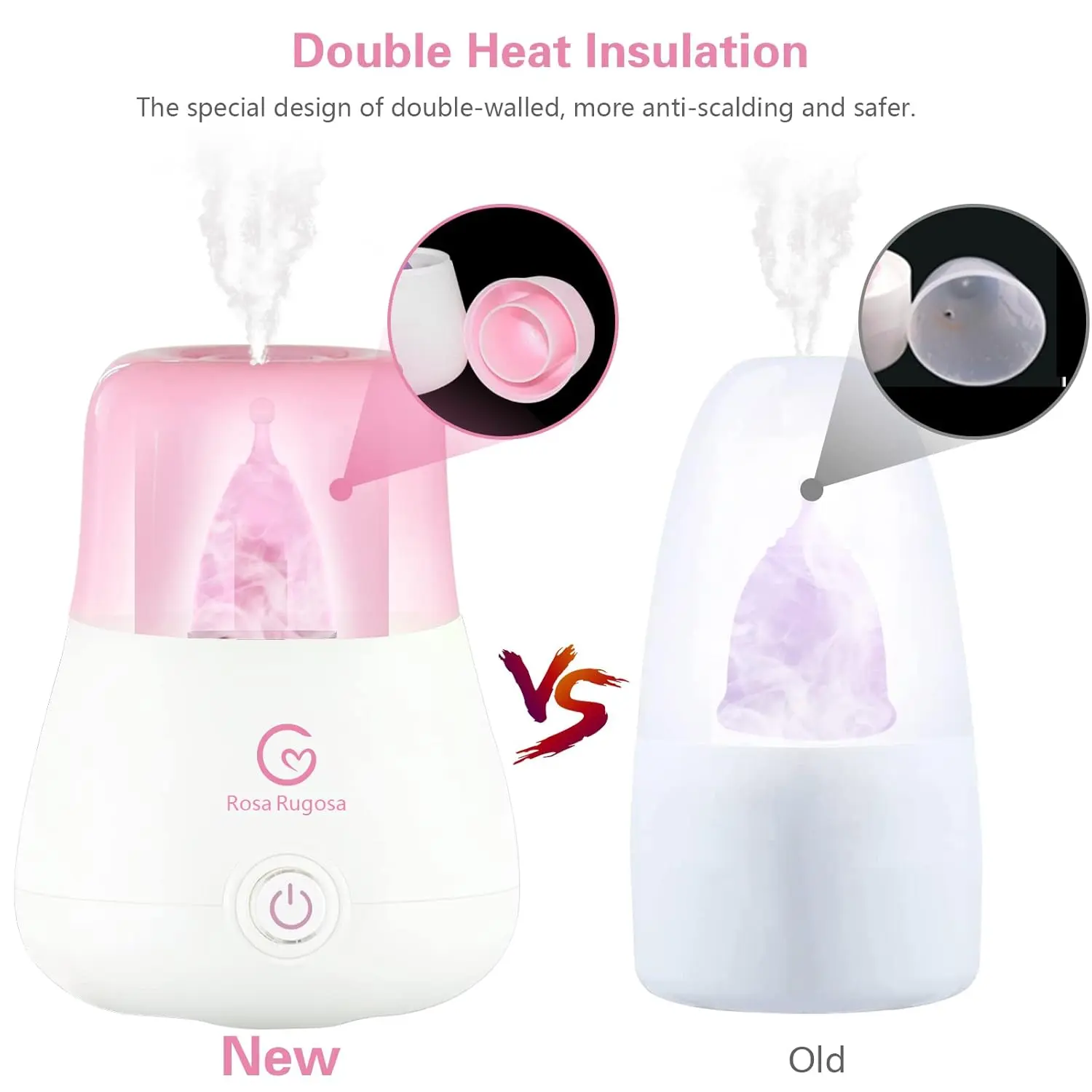 This menstrual cup kit includes a Rosa Rugosa soft, reusable period cup and an automatic sterilizer for easy and effective cleaning.