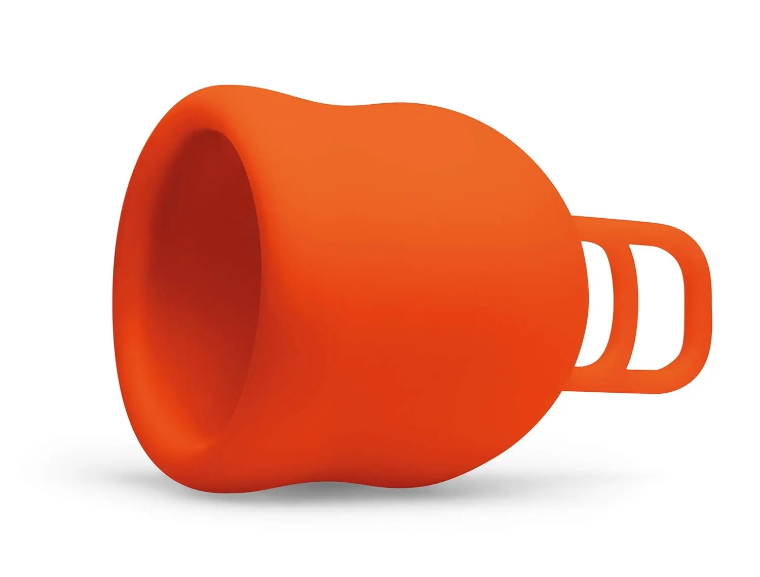 Orange Merula Cup XL menstrual cup for heavy flow, made in Germany from medical-grade silicone, a reusable and eco-friendly alternative to tampons and pads.